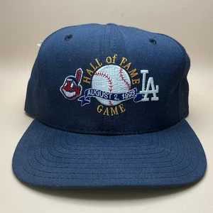 Baseballmütze 1993 Hall Fame Game Dodgers Indianer New Era Druckknopflasche blau M/L - neu mit Etikett - Bild 1 von 7