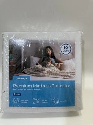 Linenspa Premium Smooth Waterproof Mattress Protector - Queen Size - Image 1 of 3