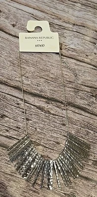 Banana Republic заводской магазин женщин бахрома бар ожерелье серебристого тона новый с Ярлыками (234) - Изображение 1 из 4