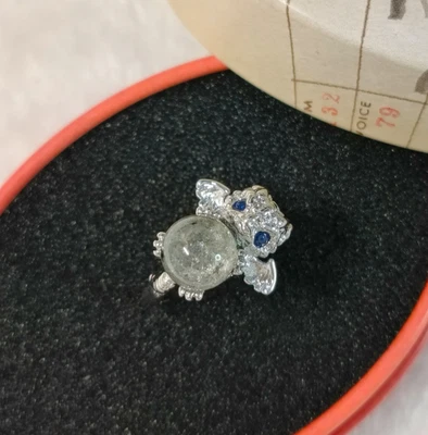 Natur + echt Grün Phantomquarz Kristall Drache Ring Edelstein Damen Ringe 53 - Bild 1 von 4