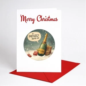 Funny Christmas Card Rude Adult Xmas Wife Girlfriend Prosecco Lover BC1099 - Picture 1 of 3