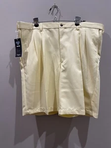 Pantalones Cortos Plisados Haggar Amarillo Claro Cool 18 Pro Para Hombre Nuevos con Etiquetas Talla 38 - Imagen 1 de 6