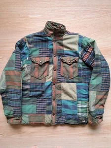 Ralph Lauren Denim Supply Shirt Patchwork Long Sleeve Size S Madras Check Men's - Picture 1 of 16