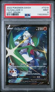 PSA 9 Gallade V TG19/TG30 Origen Perdido Entrenador Galería Holo Pokémon Juego de Cartas Coleccionables - Imagen 1 de 2