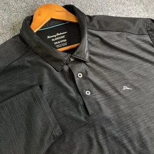 Tommy Bahama Island Zone Polo Size 3XLB Gray Long Sleeve Performance Golf - Picture 1 of 10