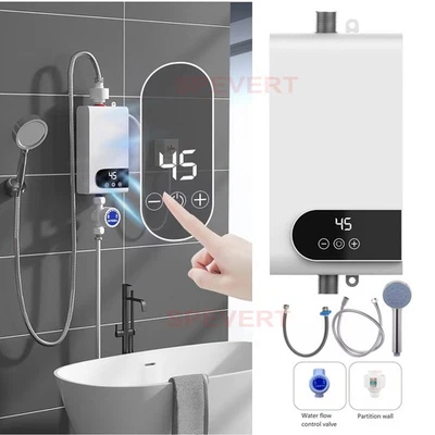 3500W Tankless Hot Water Heater Shower Kitchen Electric Portable Instant Boiler - Image 1 of 4