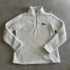 Patagonia Pullover Womens XL 1/4 Zip Fleece White Outdoors Hiking Super Soft - Picture 1 of 7