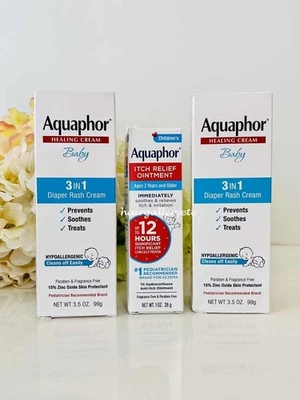 Aquaphor Bebé 3 en 1 Pañal Erupción Crema Aquaphor Niños Picazón Alivio Ungüento Foto 1 de 4