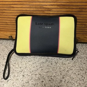 Bolso de Mano Kate Spade Journey Grande Embalable Azul Marino Nylon Amarillo PXRUB305 - Imagen 1 de 8