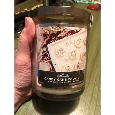 Hallmark NUEVO 3-Wick Candy Cane Galleta Mezcla Soja Vela 16oz Foto 1 de 4
