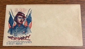 Civil War Patriotic unused WELLS cover - Ellsworth with Flags and Sabre - Picture 1 of 6