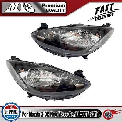 Pair LH Left & RH Right Head Light For Mazda 2 DE Neo Maxx Genki 2007~2014 AU - image 1 of 4