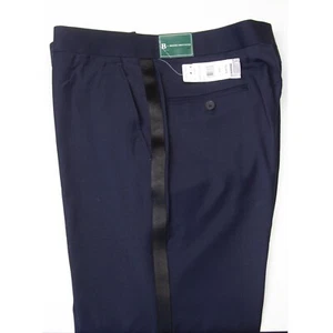 B By Brooks Brothers Men's Tuxedo Pants Classic-Fit Stretch Navy 34x30 E03356 - Picture 1 of 8