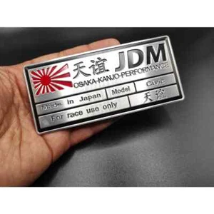 HONDA CIVIC METAL EMBLEM KANJOZOKU JDM EF EJ EG EK FD FK8 FC FD2R ADHESIVE NEW - Bild 1 von 4
