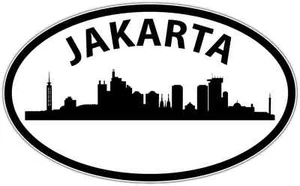 Jakarta City Indonesia Oval Car Bumper Window Sticker Decal 6"X4" - Picture 1 of 1