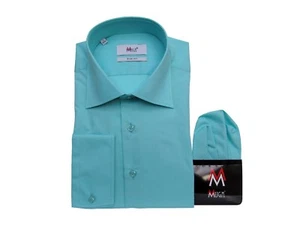 Slim-fit men's shirt long sleeve 39/40 size M mint green - Picture 1 of 6