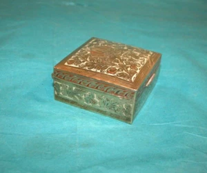 Trinket Box Vintage Wood & Brass Storage ref 261C (FREE UK POSTAGE) - Picture 1 of 6