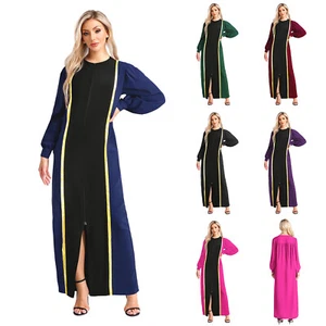Mujeres Bata de Clero Manga Larga Cremallera Frontal Coro de Iglesia Bata Suelta Calce Bautizo Vestido - Imagen 1 de 83