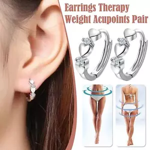 Earrings Therapy Weight Acupoints Pair Slimming Ear Loss Stud-Bod0 Magnetic I7P0 - Picture 1 of 12