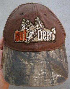 BUCK WEAR, GUT DEER? ADJUSTABLE OSFM, CAMO & BROWN, 100% COTTON, EXCELLENT! - Picture 1 of 9