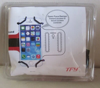 TFY Black Open-face Sport Running Armband+Key Holder for 4-5.5 Inch Cell Phone - Image 1 of 2
