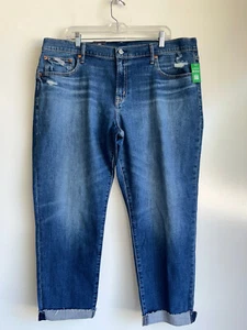 Jeans GAP Girlfriend Mid Rise nuovi con etichette taglia 34/18 denim affusolato effetto invecchiato - Foto 1 di 15