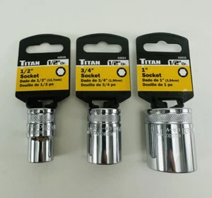 Titan INDIVIDUAL 1/2” Drive Shallow SAE Standard Socket Choose From 3/8 - 1-1/4" - Picture 1 of 3