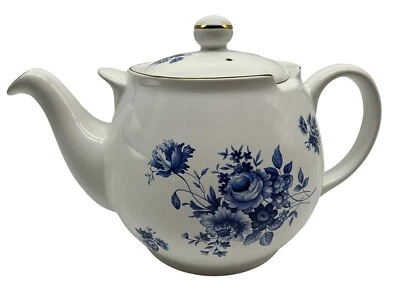TETERA Staffordshire Arthur Wood & Son azul y blanca #0317 Grandmacore Cottagecor Foto 1 de 4