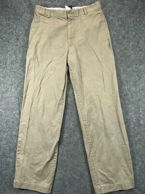 CHAPS Khaki Pants Mens 31 Beige Brown Chino Twill Flat Front Casual Work 30x30 - Image 1 of 4