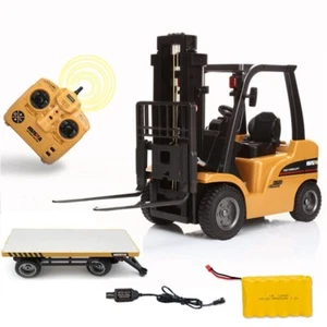 HUINA 2.4G 1:10 Remote Control Electric 5CH RC Forklift + Flatbed Truck Toy - Picture 1 of 14