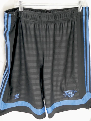 Oklahoma City Thunder Shorts Mens Large Black Adidas OKC NBA Basketball 2XL Cover