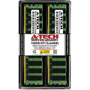 A-Tech 128GB 2x 64GB 4Rx4 PC4-21300 ECC Load Reduced LRDIMM Server Memory RAM - Picture 1 of 5