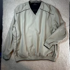 Callaway Golf Men's Golf Jumper/Windbreaker - Size XL - Beige with Navy Trim - Picture 1 of 11