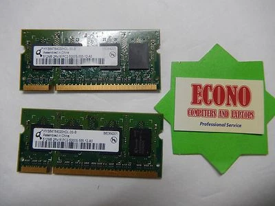 Qimonda 1GB (2x512MB) DDR2 2Rx16 PC2-5300S Laptop RAM Memory - Image 1 of 2