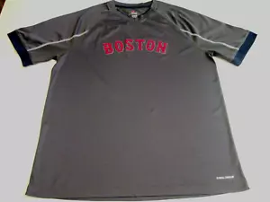 MLB Boston Red Sox Majestic Cool Base Herren XL grau belüftet Spellout Shirt NEU - Bild 1 von 10