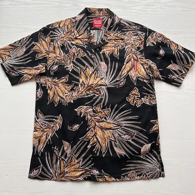 Camisa tropical con botones Mango House para hombre mediana negra isla de Okinawa Japón Foto 1 de 4