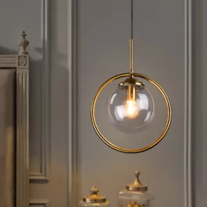 Kitchen Pendant Light Glass Lights Gold Chandelier Lighting Bedroom Ceiling Lamp - Picture 1 of 11