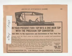 1921 FULTON-HOUSTON Co. Mag. AD~CAR TOP Converter~KLERADESK~Ross-Gould/St. Louis - Picture 1 of 2