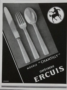 PUBLICITÉ DE PRESSE 1936 ORFÉVRERIE ERCUIS COUVERT CHANTILLY - ADVERTISING - Imagen 1 de 1