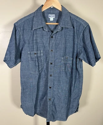 Non Stock Blue Chambray Denim Jean Work Chore Casual Shirt Sz XL - Image 1 of 4