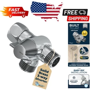 Válvula desviadora de ducha de 3 vías de latón macizo con acabado cromado - Rendimiento duradero - Imagen 1 de 9