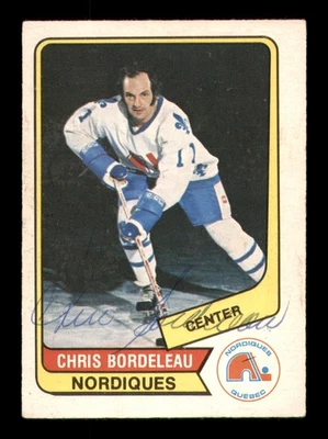Chris Bordeleau Signed 1976-77 O-Pee-Chee WHA Card 49 Quebec Nordiques - Image 1 of 2