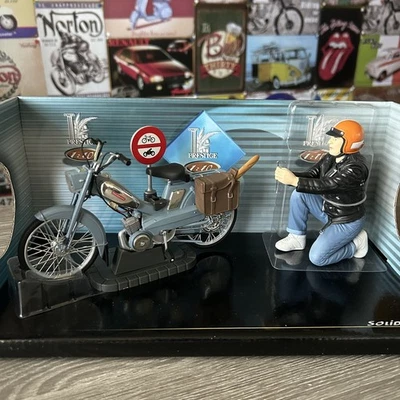 RARE Miniature Solido 1/10 Motobecane Mobylette AV88 1959 La Bleu Neuf - Photo 1/4