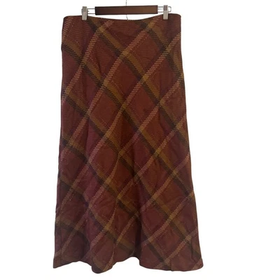 Saia maxi xadrez Willi Smith mistura de lã tamanho 16 feita na Itália Preppy Academia - Imagem 1 de 4