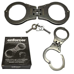 enforcer Handschellen Edelstahlkette Pin-Lock Arretierung inkl. 2 Schlüssel - Bild 1 von 7