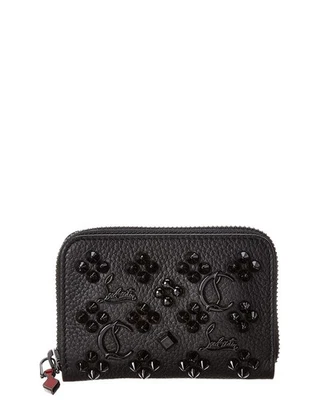 Christian Louboutin Panettone Studded Leather Coin Purse Women's Black - Image 1 of 3