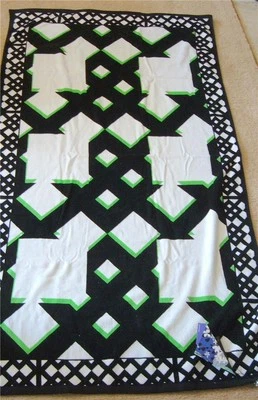 Toalla de playa Peter Pilotto para Target negro blanco verde algodón terciopelo nueva con etiquetas 40 x 70 Foto 1 de 4