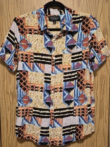 PacSun Tribal Printed Men's Short Sleeve Button Down Shirt W/Pocket,Size S - Picture 1 of 4