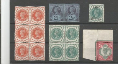 GB  1887-1900 QV  MNH Jubilee Selection inc blocks of 4 & 6 + a pair cat £160+ - Image 1 of 2