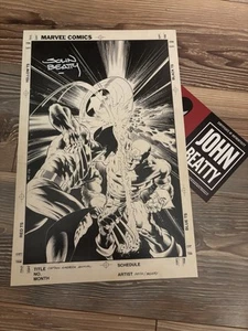 Captain America Annual 8 Sketch art print Vs Wolverine Signed John Beatty COA - Picture 1 of 5